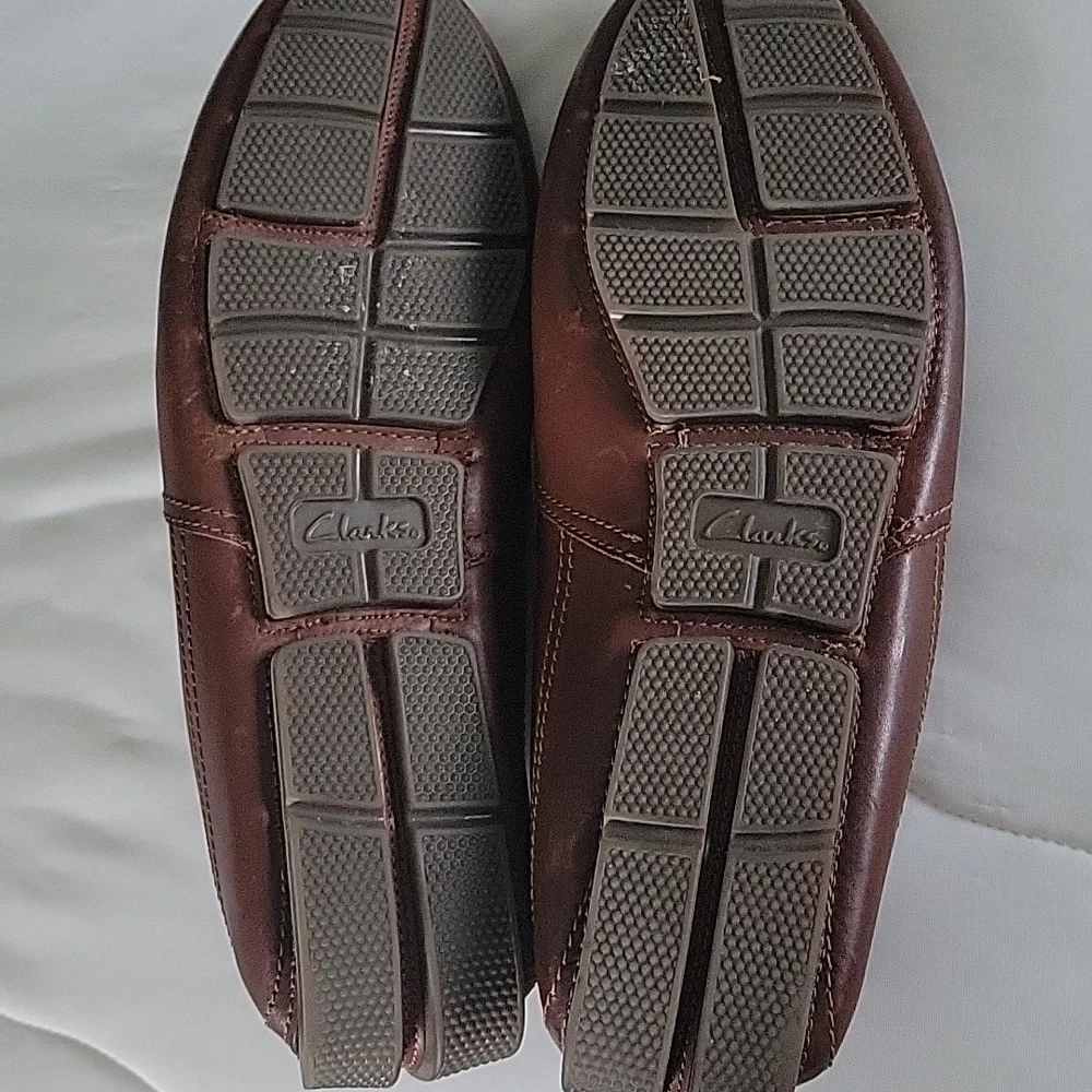 CLARKS MARKMAN PLAIN LOAFERS  11 DARK TAN - Picture 6 of 12